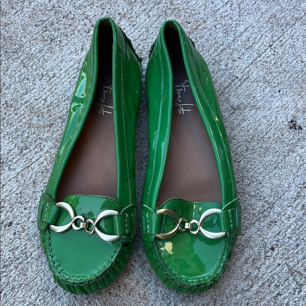 Franco Sarto Green Patent Loafers